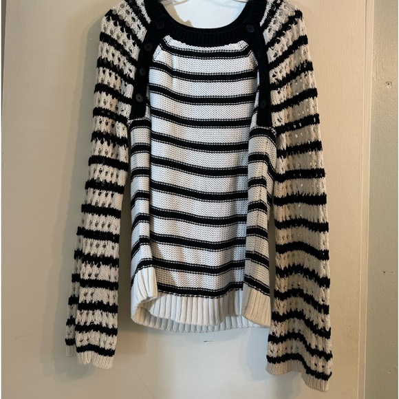Maeve Eva Crochet Sweater Black and White, NWOT XL - Picture 2 of 13
